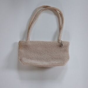 Elegant Cream Crochet Tote Bag